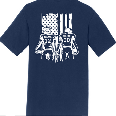 GT Football Field Design T-Shirt With Unique Back Personalization