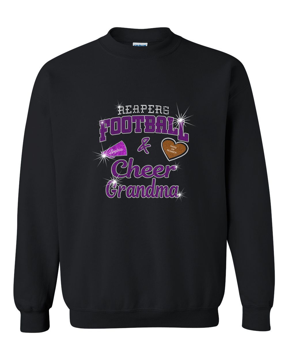 PYTF Unisex Crewneck Sweatshirt With Cheer and Football Grandma Designs