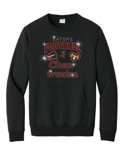 Gator's Crewneck Sweatshirt For Grandma With Football and Cheer Sparkle Designs AG