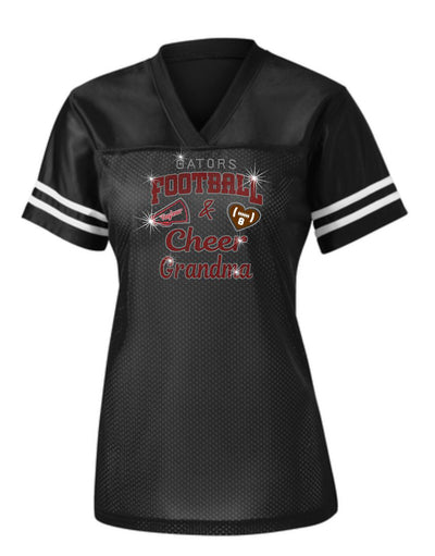 Gator's Ladies Mesh Jersey With Football and Cheer Sparkle Designs for Grandma AG