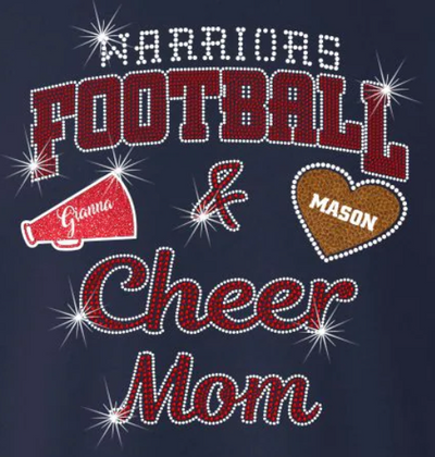 GT Ladies Mesh Football Jersey With Sparkle Football & Cheer Mom Designs