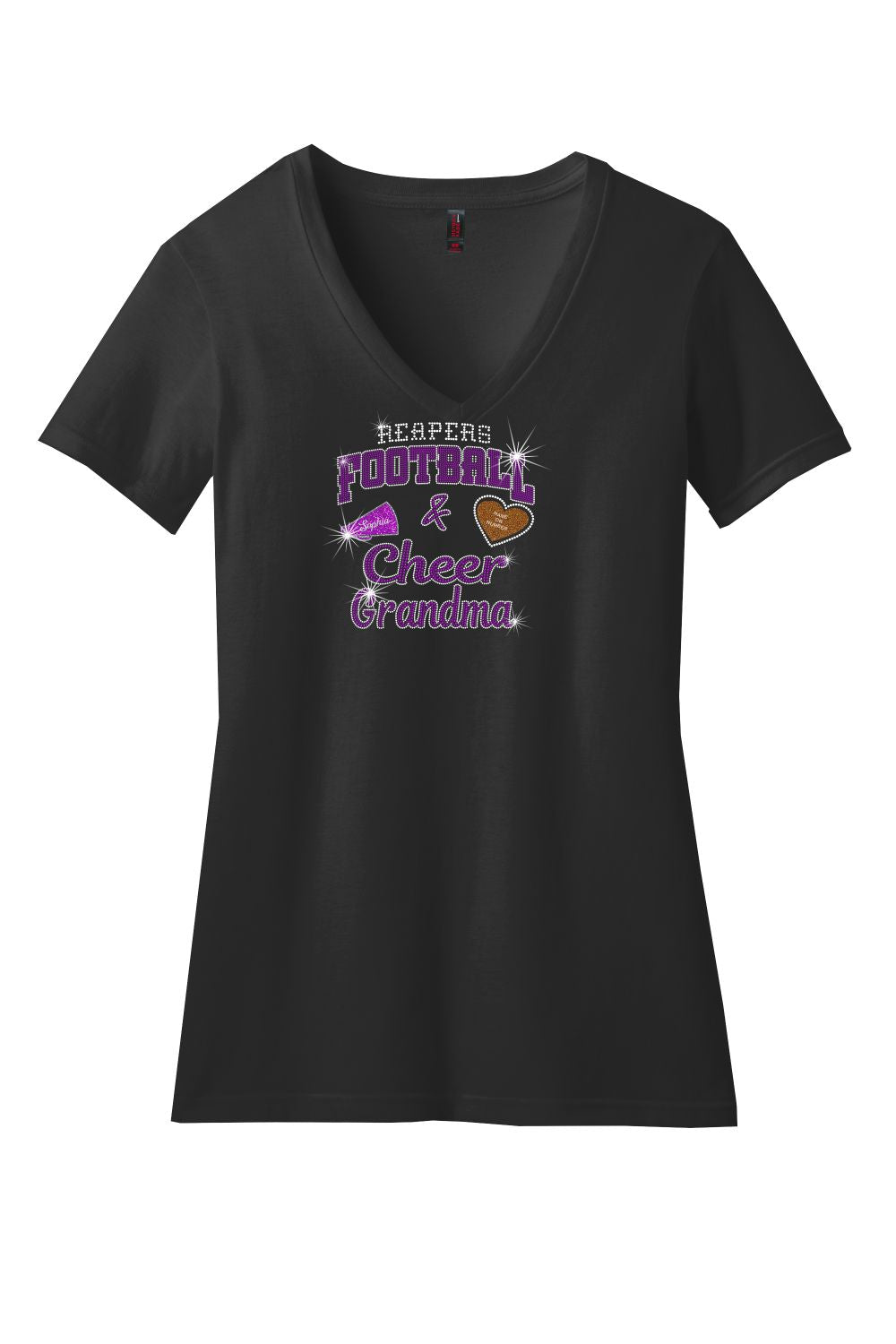 PYTF V-Neck T-Shirt With Grandma Designs Unisex and Ladies Fit