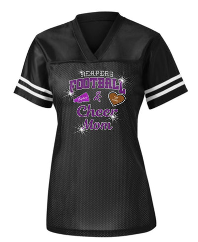 PYTF Ladies Mesh Jersey With Football and Cheer Mom Designs