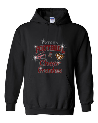 Gator's Hooded Sweatshirt for Grandma With Football and Cheer Sparkle Designs AG