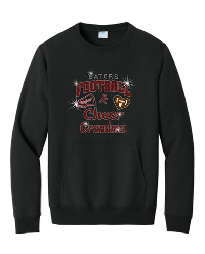 Gator's Crewneck Sweatshirt With Pocket Football and Cheer Grandma Sparkle Designs AG