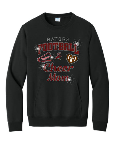 Gator's Crewneck Sweatshirt For Mom's With Football and Cheer Mom Sparkle Designs AG