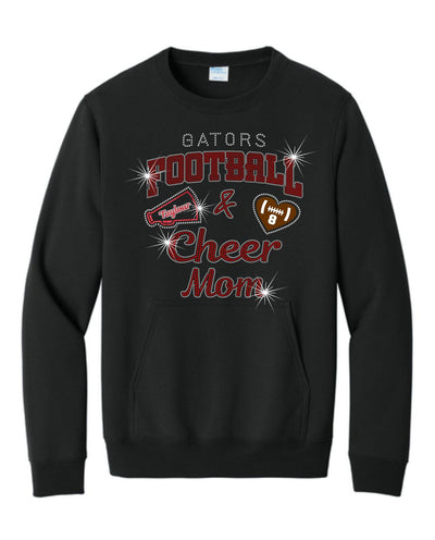 Gator's Crewneck Sweatshirt With Pocket Football and Cheer Mom Sparkle Designs AG