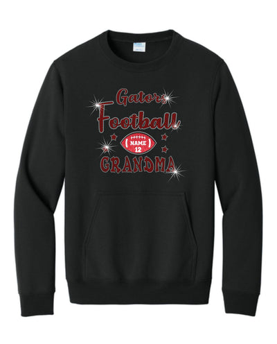 Gator's Crewneck Sweatshirt With Pocket Football and Cheer Grandma Sparkle Designs AG