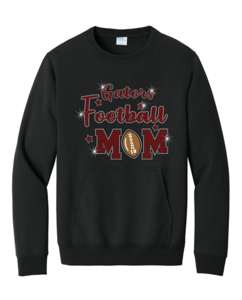 Gator's Crewneck Sweatshirt For Mom's With Football and Cheer Mom Sparkle Designs AG