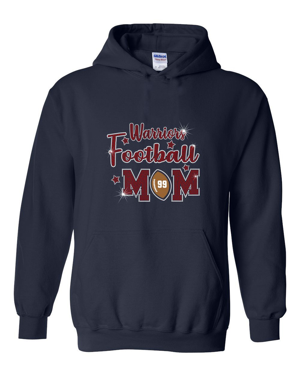 GT Warriors Hooded Sweatshirt With Football and Cheer Mom Designs