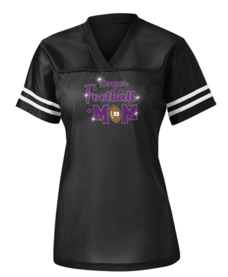 PYTF Ladies Mesh Jersey With Football and Cheer Mom Designs