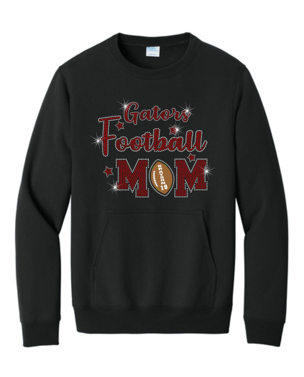 Gator's Crewneck Sweatshirt With Pocket Football and Cheer Mom Sparkle Designs AG