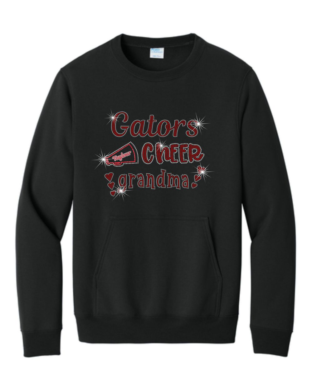 Gator's Crewneck Sweatshirt With Pocket Football and Cheer Grandma Sparkle Designs AG