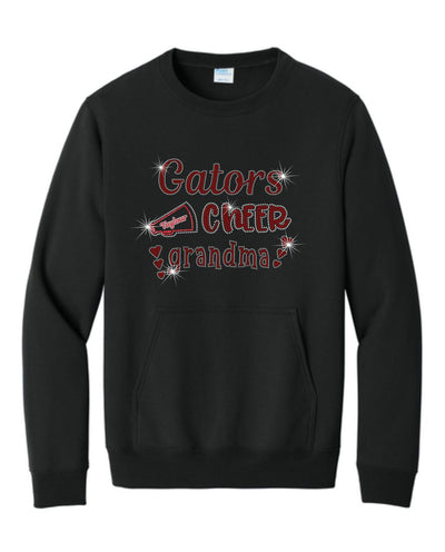 Gator's Crewneck Sweatshirt With Pocket Football and Cheer Grandma Sparkle Designs AG