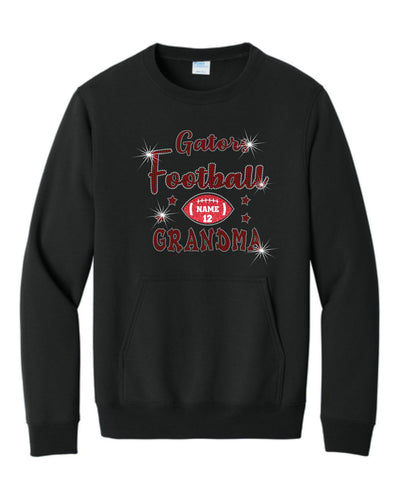Gator's Crewneck Sweatshirt For Grandma With Football and Cheer Sparkle Designs AG