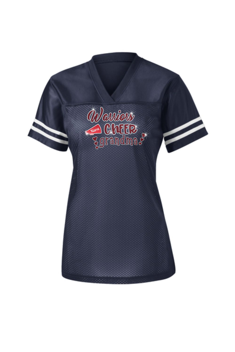 GT Ladies Mesh Jersey With Football and Cheer Designs for Grandma
