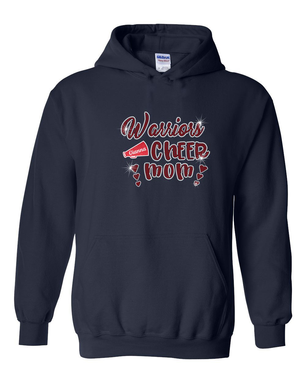 GT Warriors Hooded Sweatshirt With Football and Cheer Mom Designs