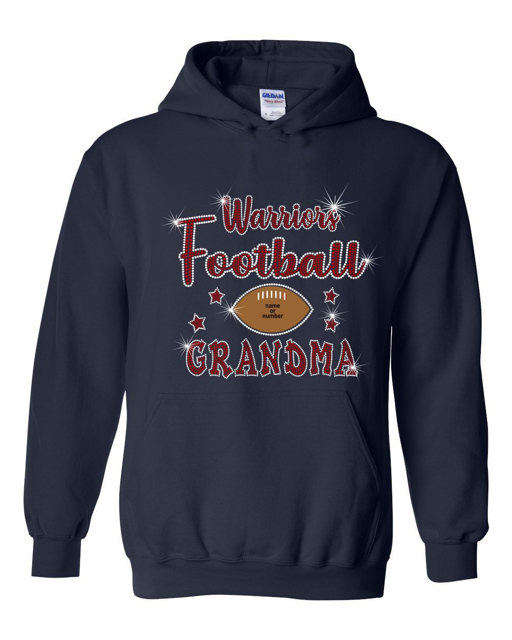 GT Warriors Hoodie With Football and Cheer Grandma Designs