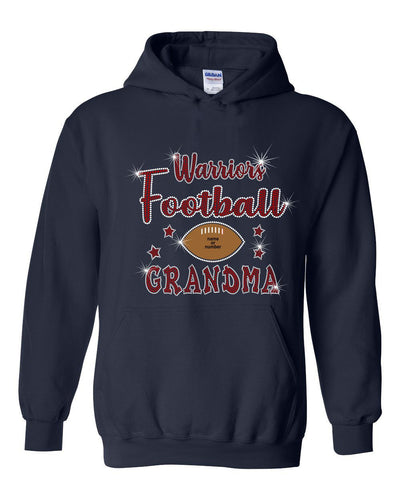 GT Warriors Hoodie With Football and Cheer Grandma Designs