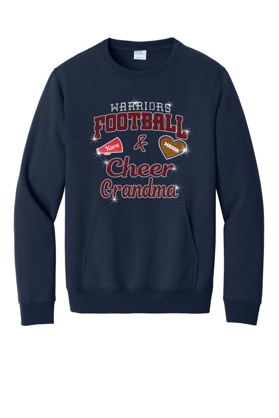 GT Crewneck Sweatshirt With Pocket Football/Cheer Designs Grandma