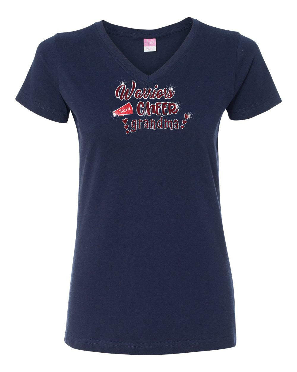 GT V-Neck T-Shirt With Football & Cheer Grandma Designs