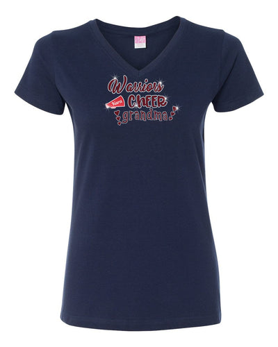 GT V-Neck T-Shirt With Football & Cheer Grandma Designs