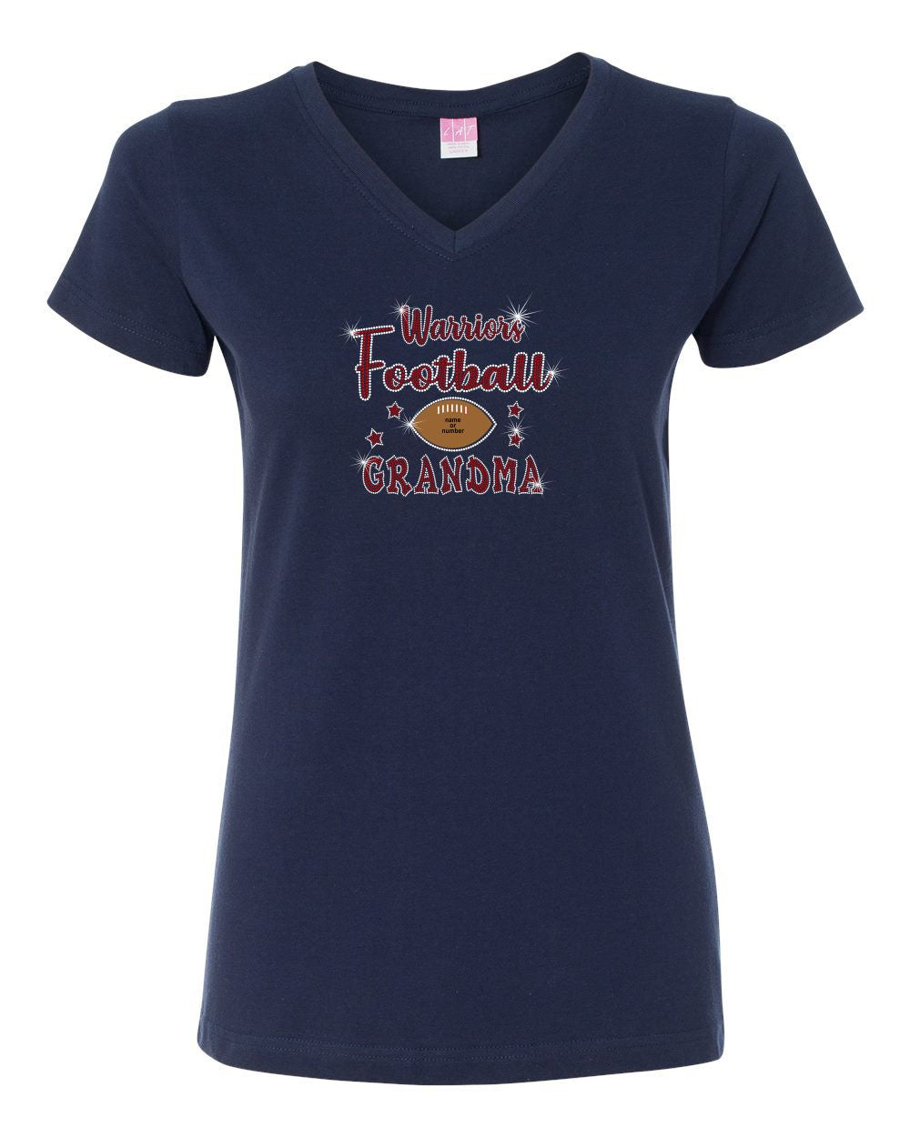 GT V-Neck T-Shirt With Football & Cheer Grandma Designs