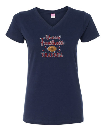 GT V-Neck T-Shirt With Football & Cheer Grandma Designs