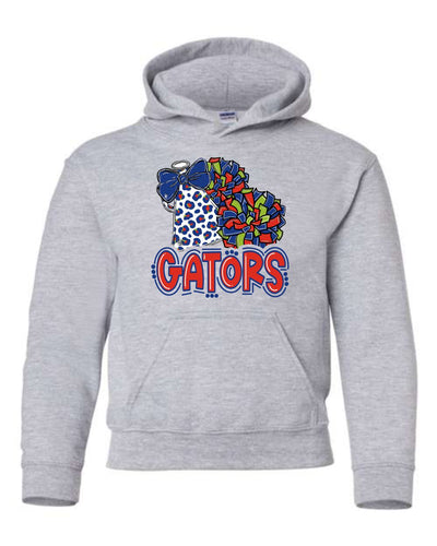 Gator's Adult and Youth Unisex Hoodie With Football and Cheer Silk Screen Designs AG