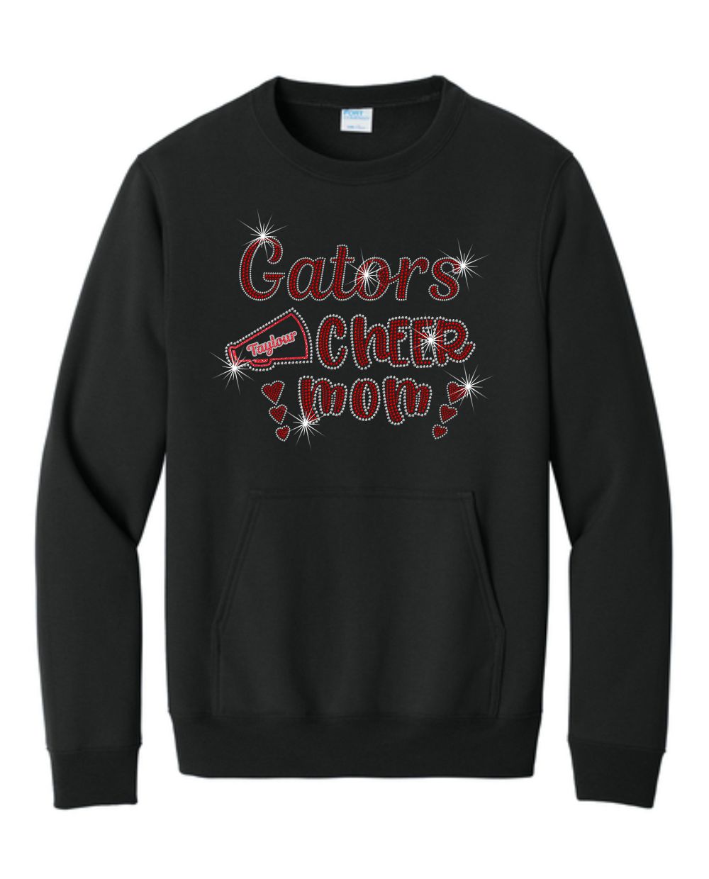 Gator's Crewneck Sweatshirt With Pocket Football and Cheer Mom Sparkle Designs AG