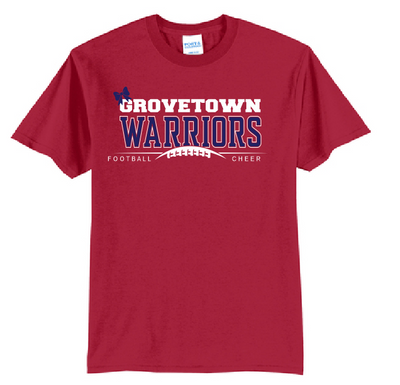 GT CVC T-Shirt Cheer/Football With Unique Back Personalization