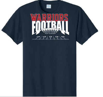 GT Football Field Design T-Shirt With Unique Back Personalization