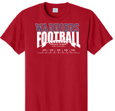 GT Football Field Design T-Shirt With Unique Back Personalization