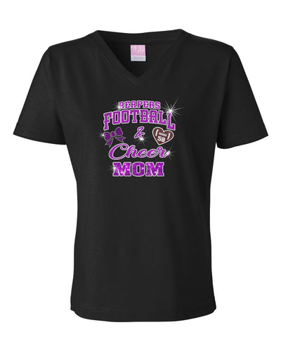 Reaper Cheer and Football Mom V-Neck T-Shirt